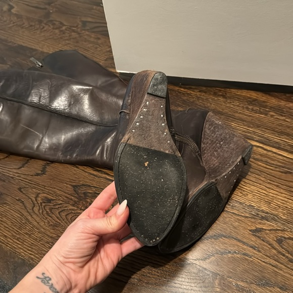 Dark Brown Frye Cece Wedge Boot - Picture 6 of 6